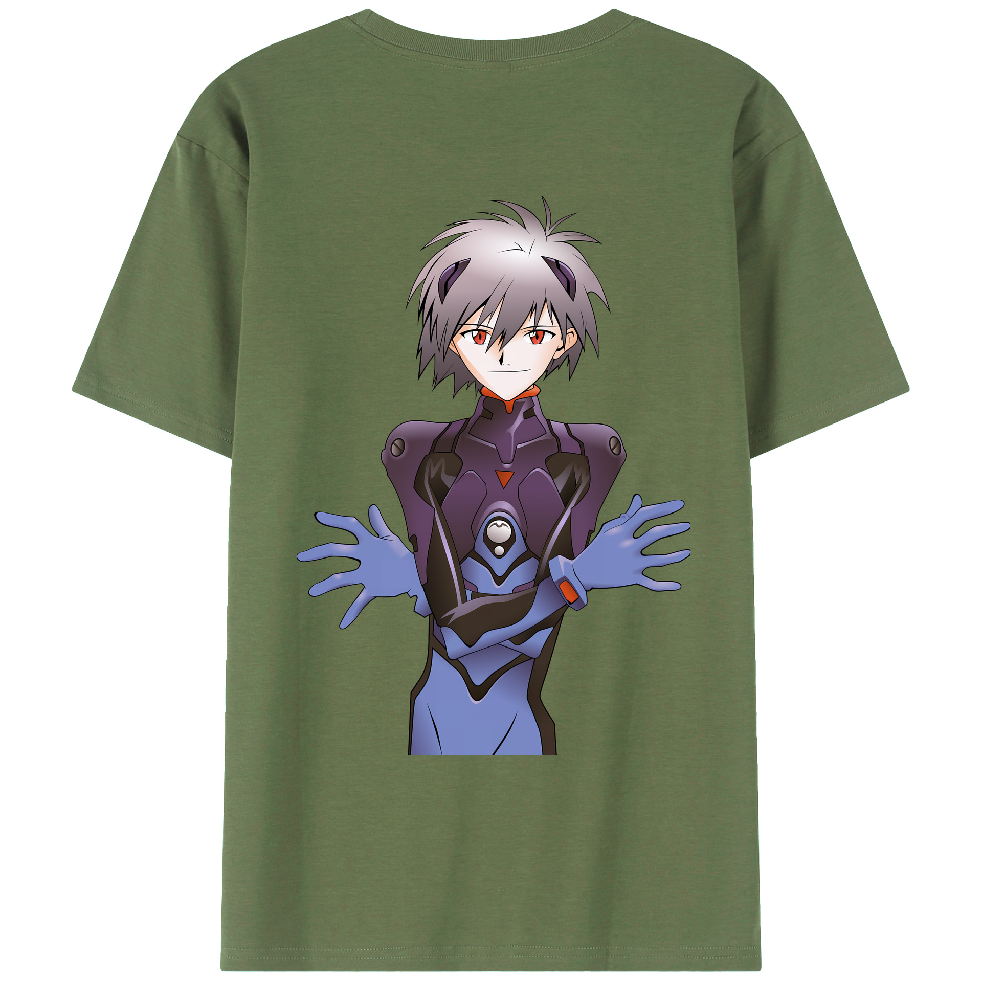 （画像用） EVA 新世紀エヴァンゲリオン 綿100％ メンズ半袖Tシャツ（バックプリント） 通気性